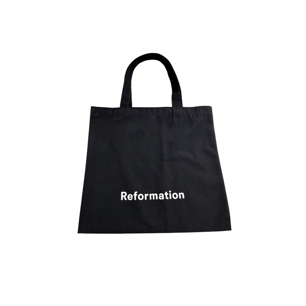 Reformation Canvas Tote Bag Black White Logo Minimalist Eco Friendly Shopper